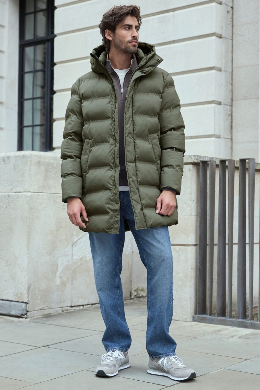 Sage Green Heatseal Hooded Puffer Coat
