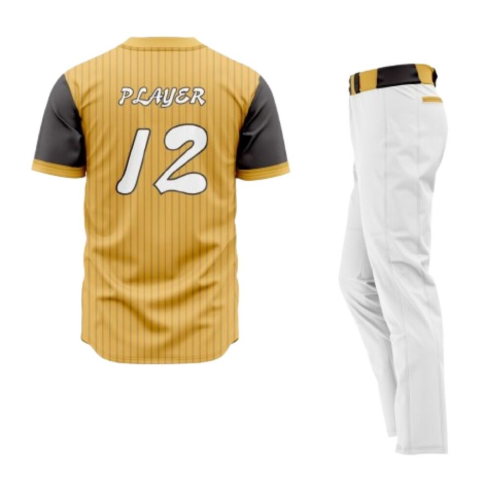 Black-Yellow-White Baseball Uniform