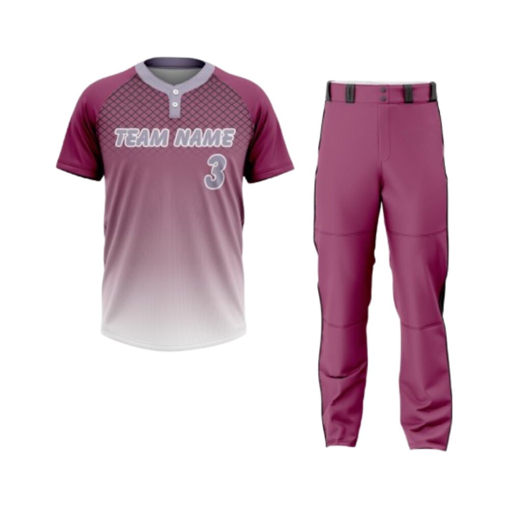 Custom Maroon-White Baseball Uniform