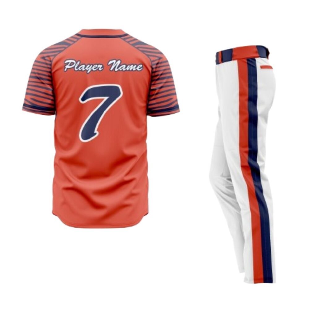Custom Orange-White Baseball Uniform